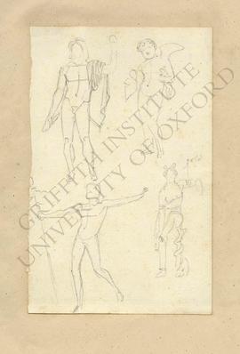 Four sketches of bronze statuettes (Naples, Museo Archeologico Nazionale)