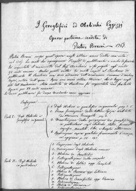 Pietro Bracci Manuscript